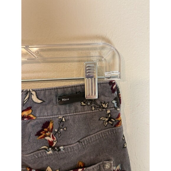 Pilcro 26 Corduroy Floral Pants Skinny Gray Cord Boho Anthropologie Jeans - Picture 4 of 7